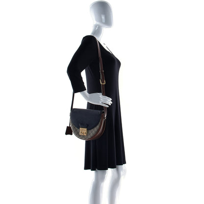 Gucci GG Supreme Monogram Calfskin Small Padlock Messenger Shoulder Bag Beige Black Cuir 2 of 12