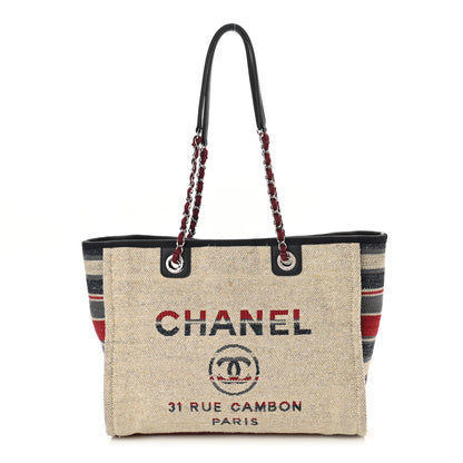 Chanel Striped Canvas Small Deauville Tote 1 of 10