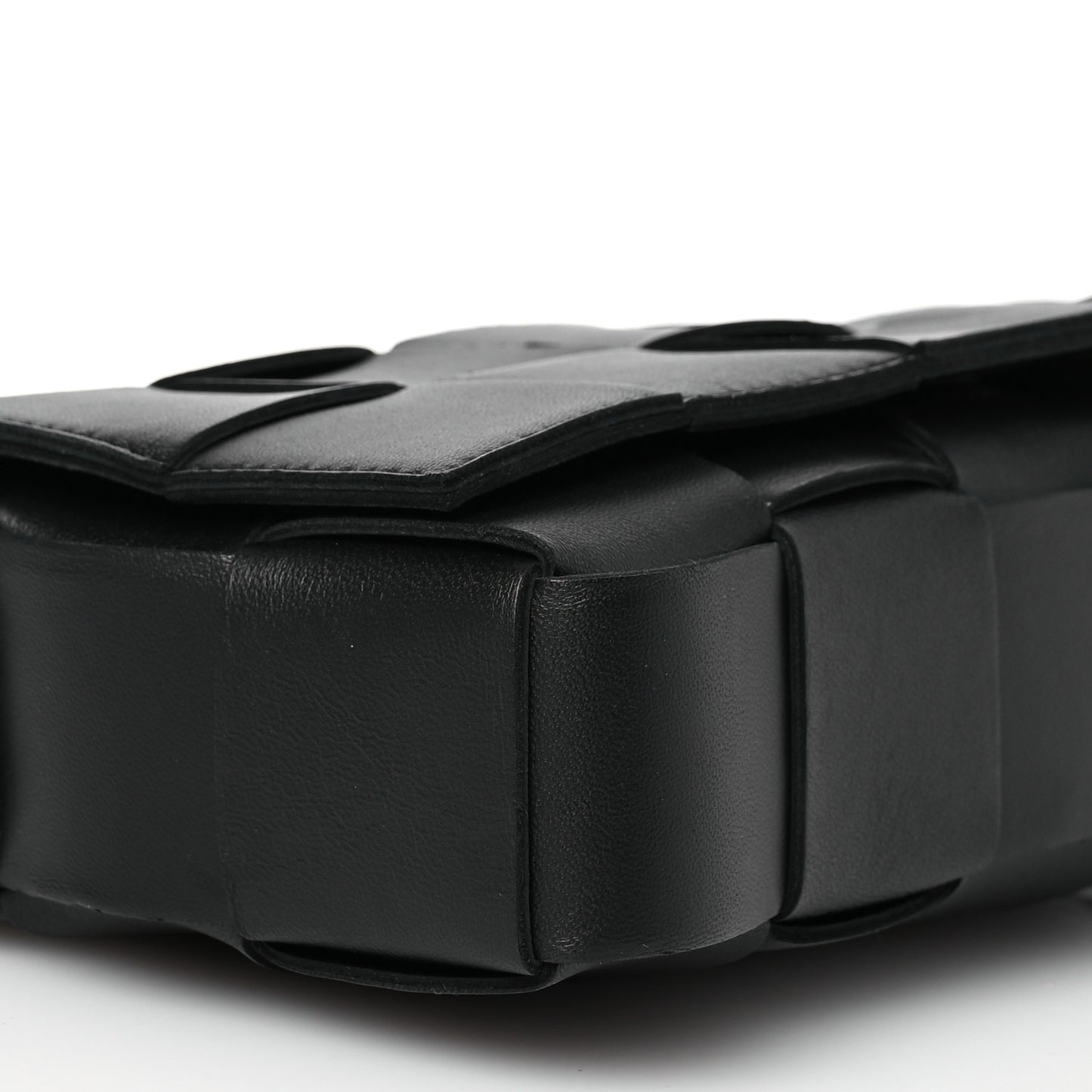 Lambskin Maxi Intrecciato Cassette Crossbody Bag Black