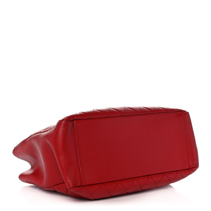 Chanel Caviar Quilted Grand Shopping Tote GST Red 4 of 10