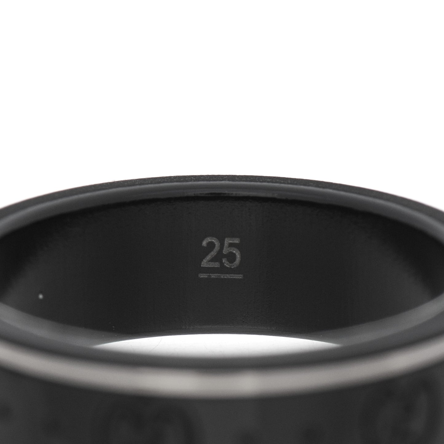 Black Synthetic Corundum 18K White Gold 4mm Icon Thin Band Ring 65 11