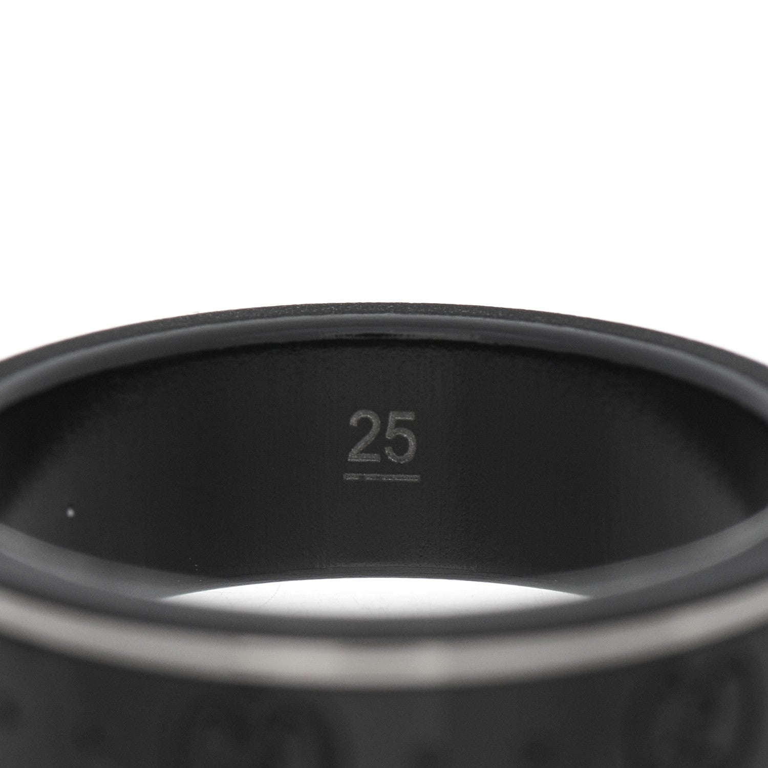 Gucci Black Synthetic Corundum 18K White Gold 4mm Icon Thin Band Ring 65 11 5 of 5