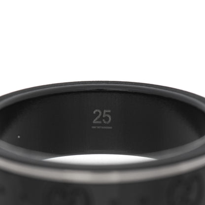 Gucci Black Synthetic Corundum 18K White Gold 4mm Icon Thin Band Ring 65 11 5 of 5