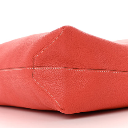 Hermes Taurillon Clemence Double Sens 36 Reversible Tote Rubis Bougainvillea 14 of 16