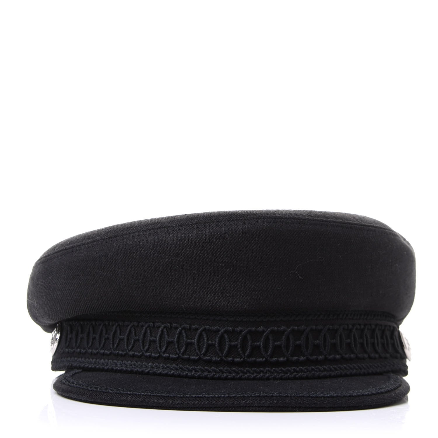 Hermes Cashmere Swift Braided Deauville Cap 57 Black 2 of 6