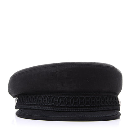 Hermes Cashmere Swift Braided Deauville Cap 57 Black 2 of 6