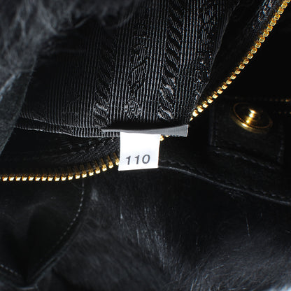 Prada Eco Lapin Faux Fur Handbag Black 9 of 9