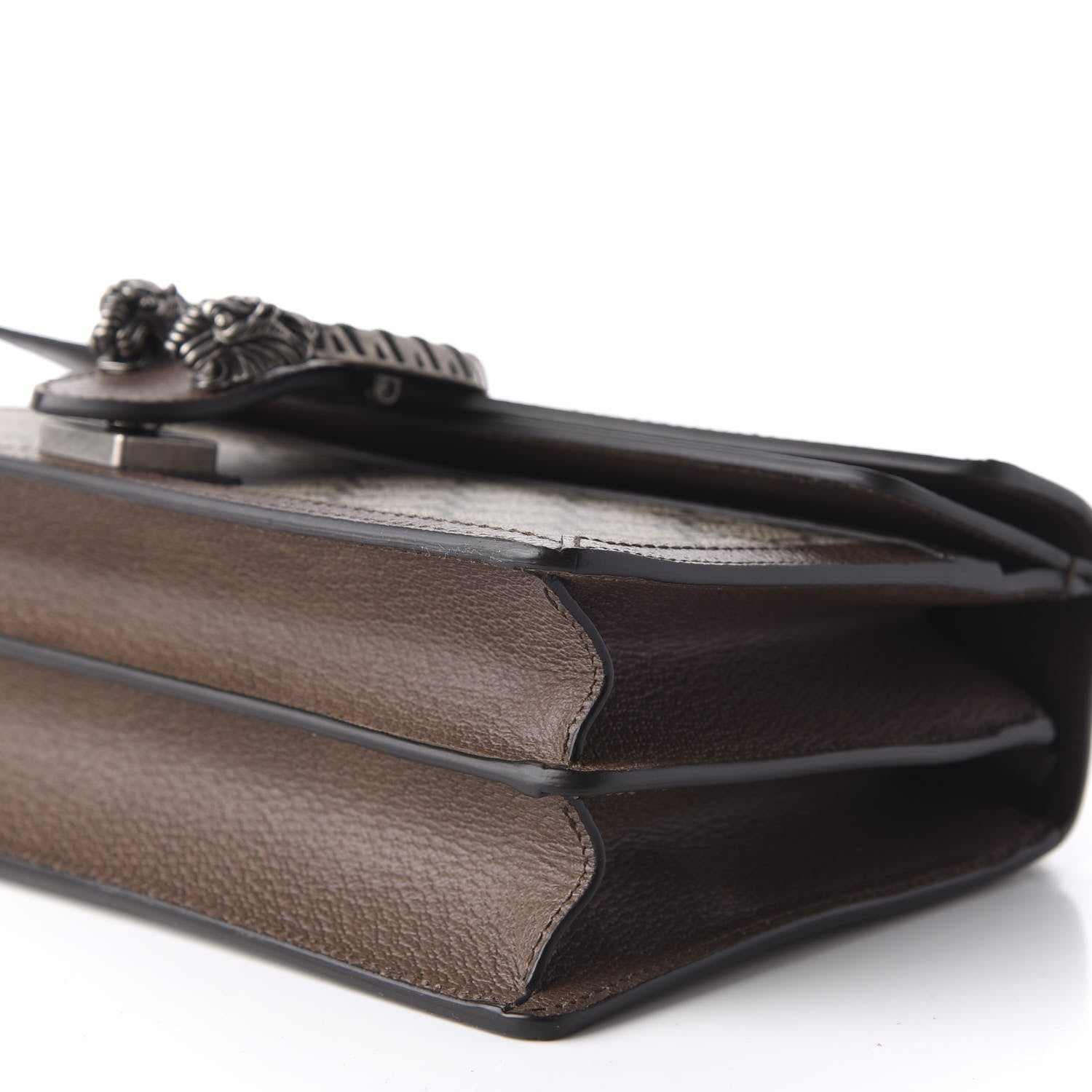 Gucci GG Supreme Monogram Textured Dollar Calfskin Top Handle Dionysus Shoulder Bag Beige Ebony New Acero 8 of 11