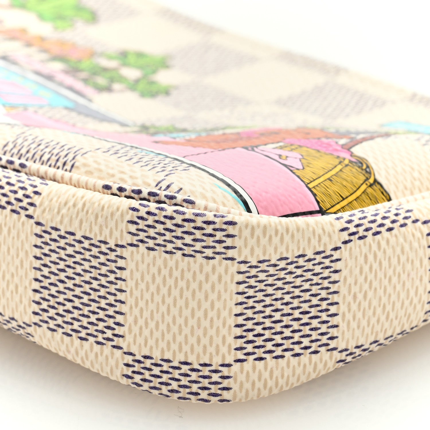 Louis Vuitton Damier Azur 2021 Christmas Animation Hollywood Mini Pochette Accessories Fuchsia 8 of 8