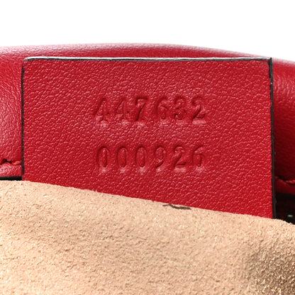 Gucci Calfskin Matelasse Small GG Marmont Chain Shoulder Bag Hibiscus Red 8 of 14