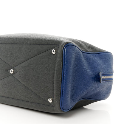 Hermes Taurillon Clemence Victoria II 35 Black Bleu De Malte 11 of 11