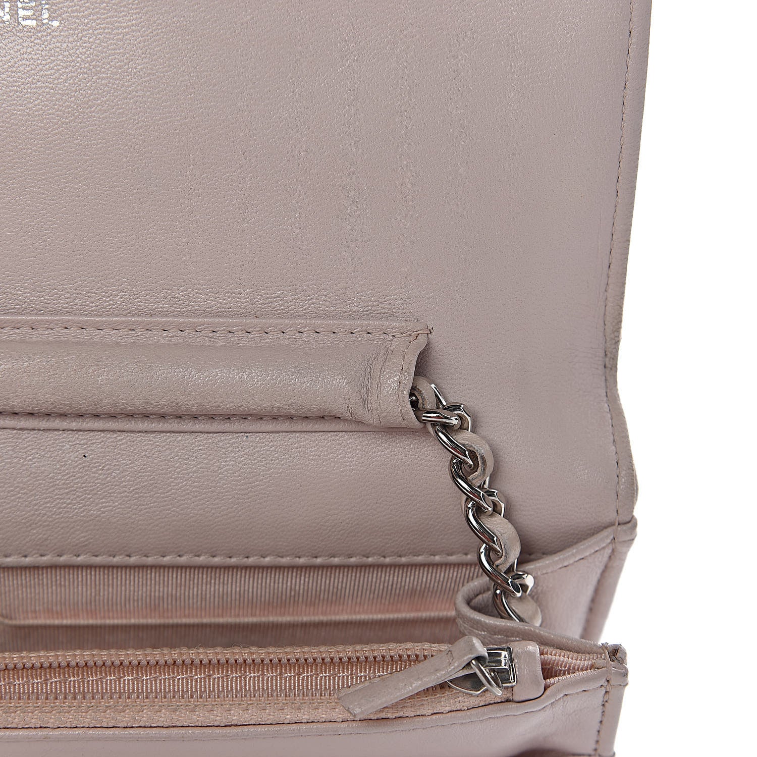 Chanel Lambskin Quilted Wallet On Chain WOC Rose Pale 10 of 26