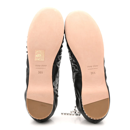 Miu Miu Nappa Crystal Ballet Flats 36.5 Black 7 of 10