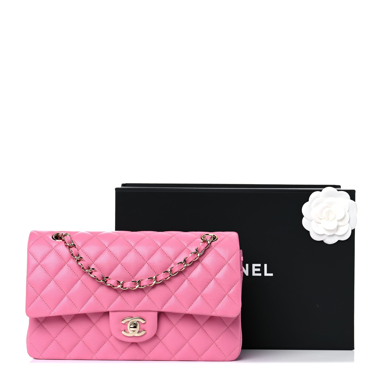 Chanel Caviar Quilted Medium Double Flap Pink 10 of 10