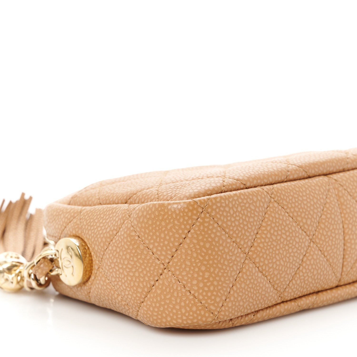 Chanel Caviar Quilted Mini Coco Tassel Camera Case Beige 9 of 10