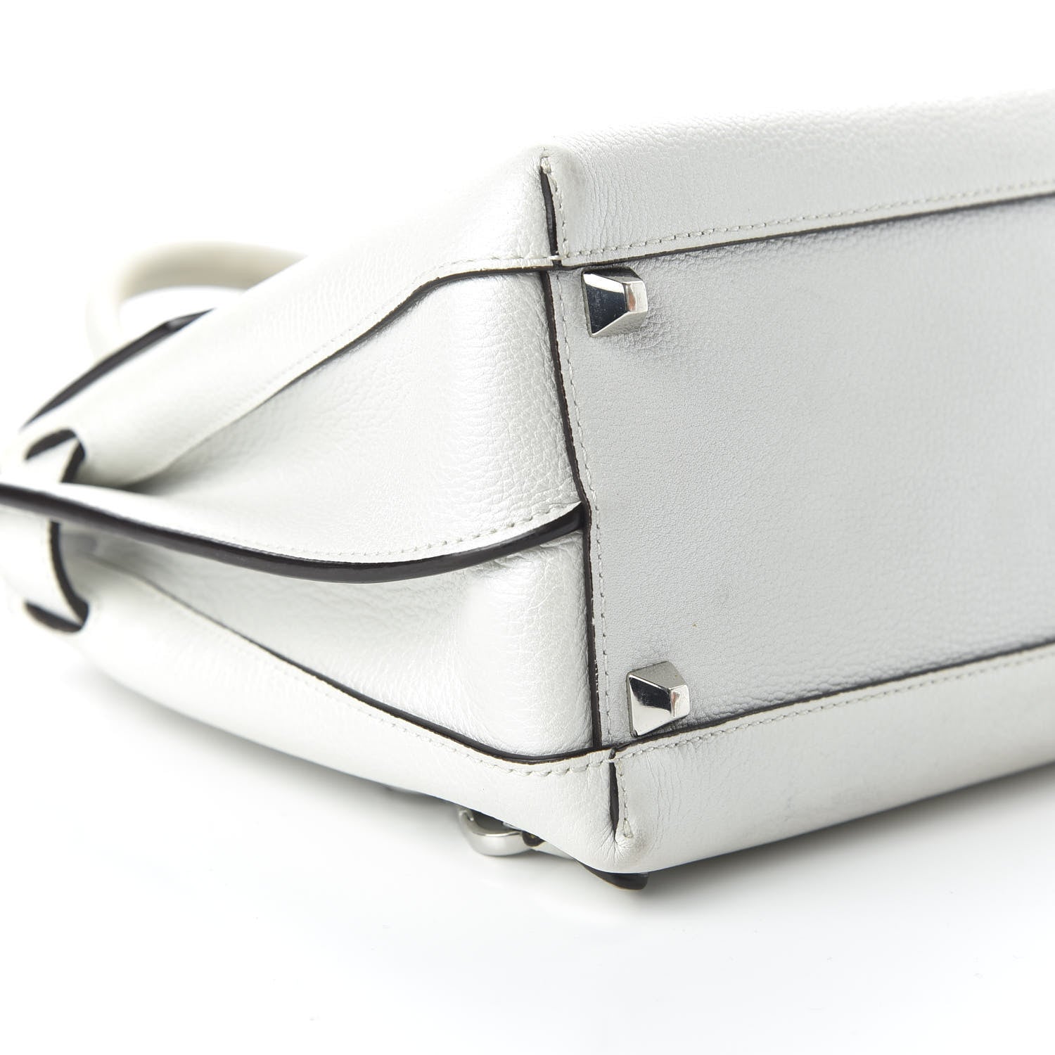 MCM Grained Calfskin Medium Milla Convertible Backpack White Flake 5 of 10