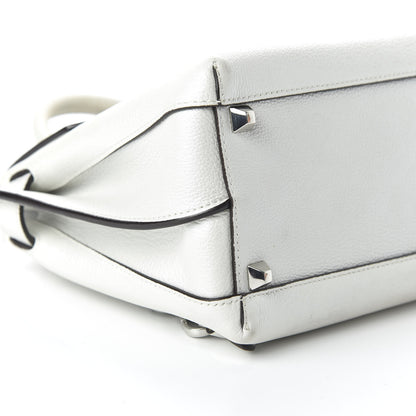 MCM Grained Calfskin Medium Milla Convertible Backpack White Flake 5 of 10