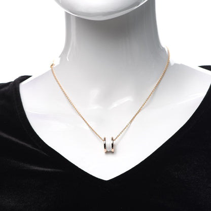 Bulgari 18K Rose Gold White Ceramic B.Zero1 Pendant Necklace 2 of 6