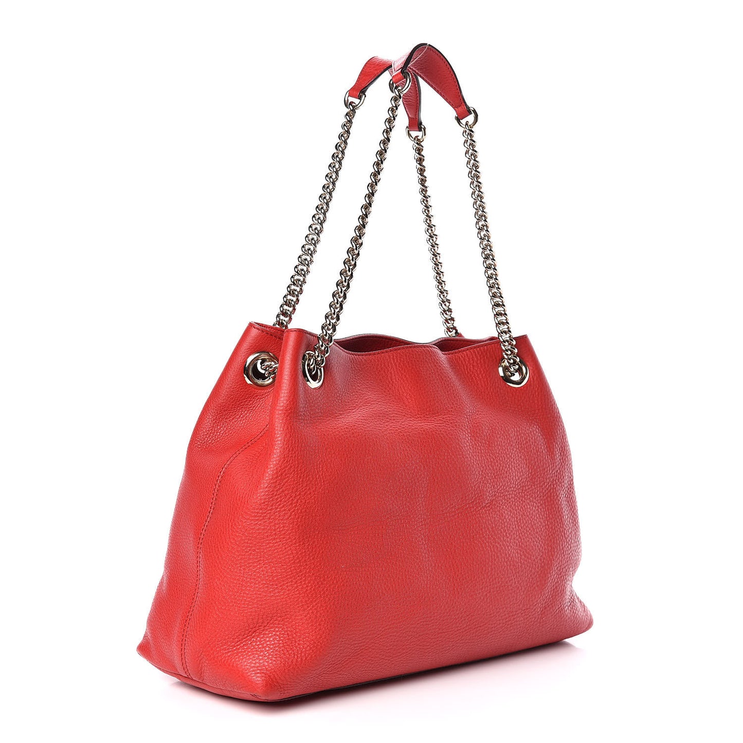 Pebbled Calfskin Medium Soho Chain Shoulder Bag Tabasco Red