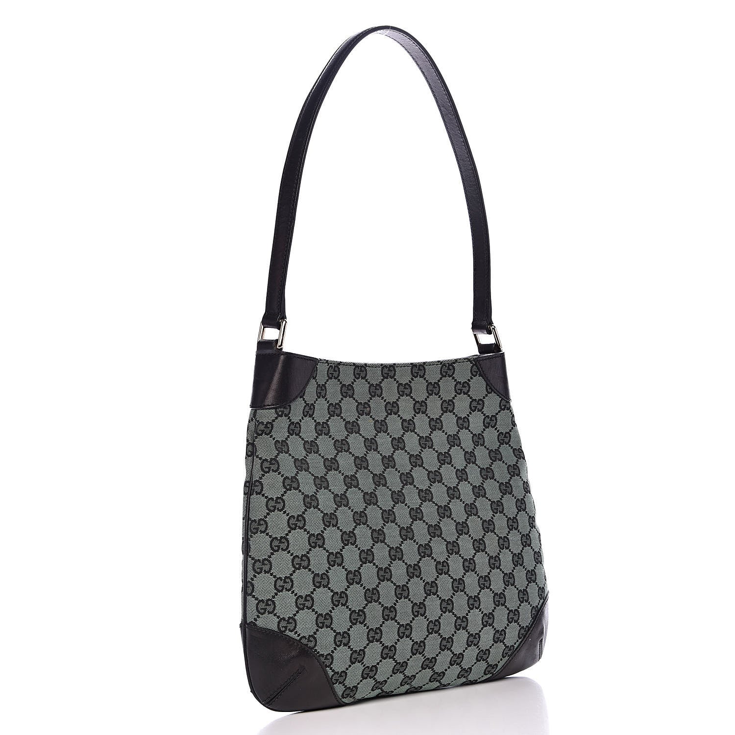 Gucci Monogram Signature Hobo Shoulder Bag Green 3 of 16