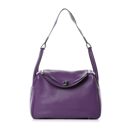 Hermes Taurillon Clemence Eclat Lindy 30 Ultraviolet Bleu Obscur 1 of 11