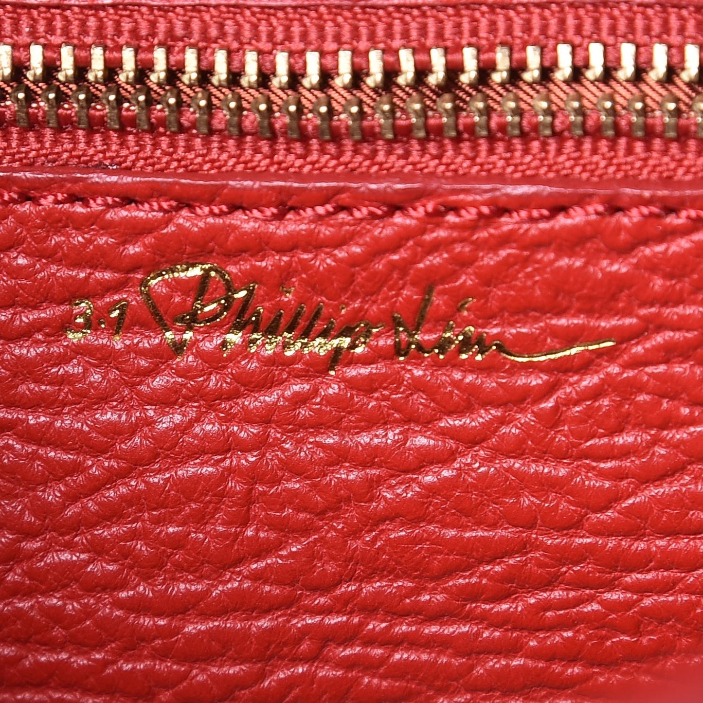 3.1 Textured Calfskin Mini Pashli Satchel Red