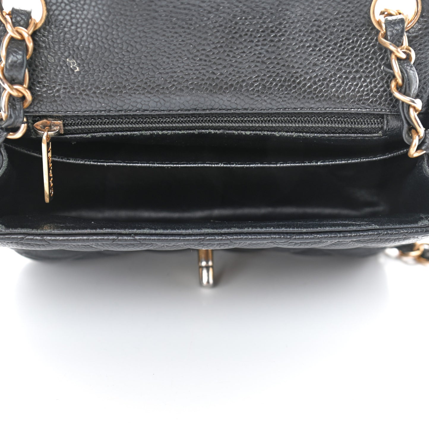 Caviar Quilted Mini Square Flap Black