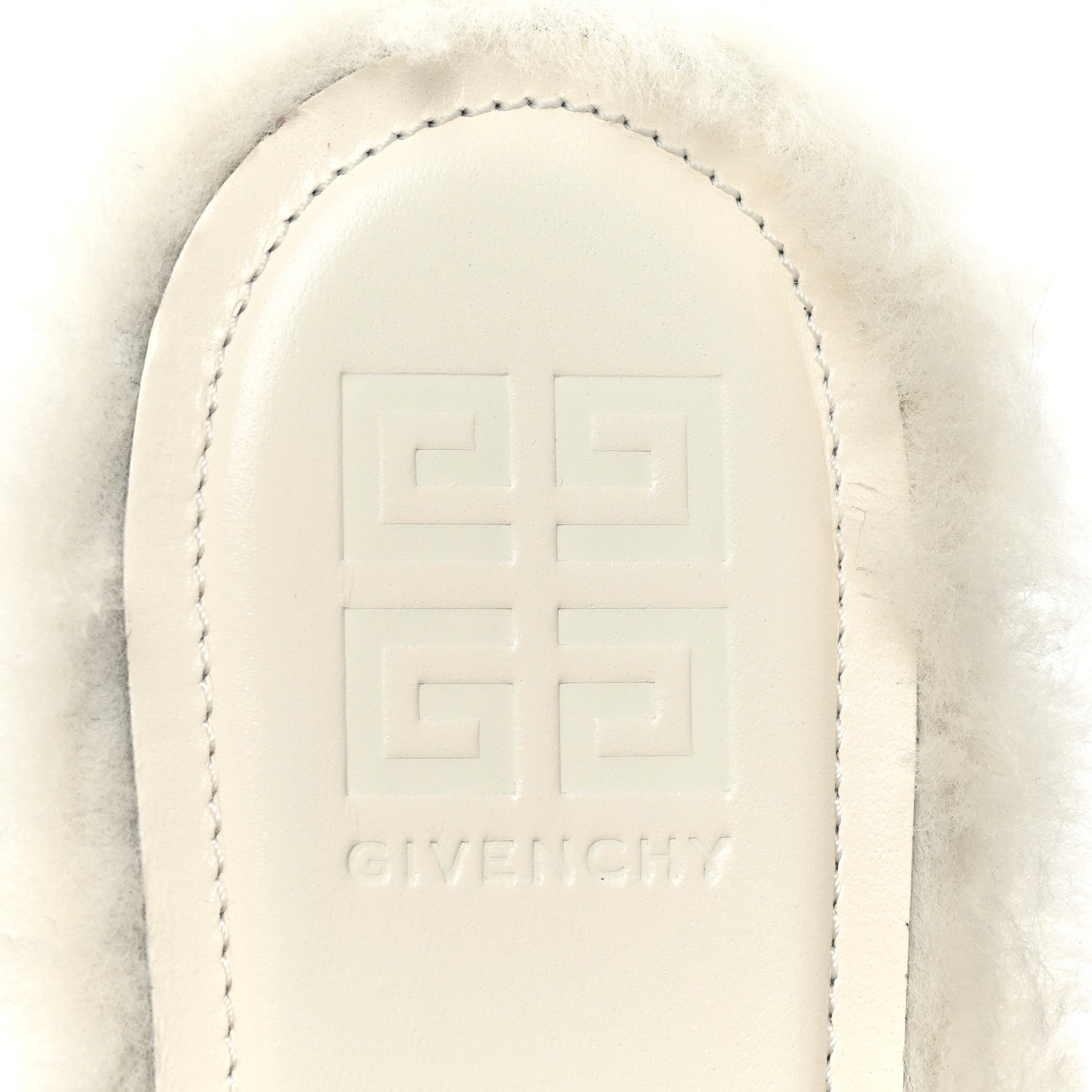 Givenchy Shearling 4G Logo Mule Slide Sandals 41 Ivory 7 of 9