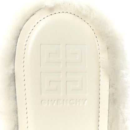 Givenchy Shearling 4G Logo Mule Slide Sandals 41 Ivory 7 of 9