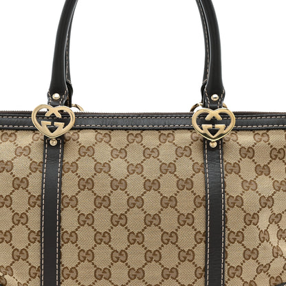 Gucci Monogram Small Lovely Heart Tote Dark Brown 9 of 11