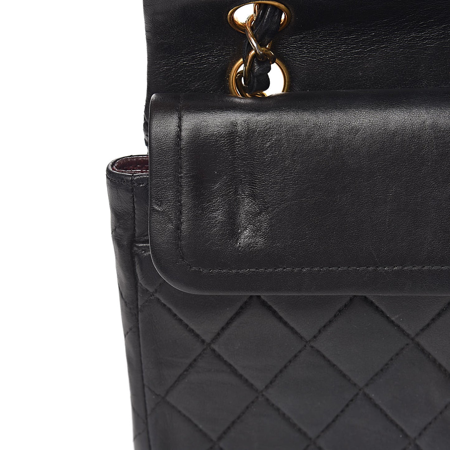 Lambskin Quilted Small Double Flap Black