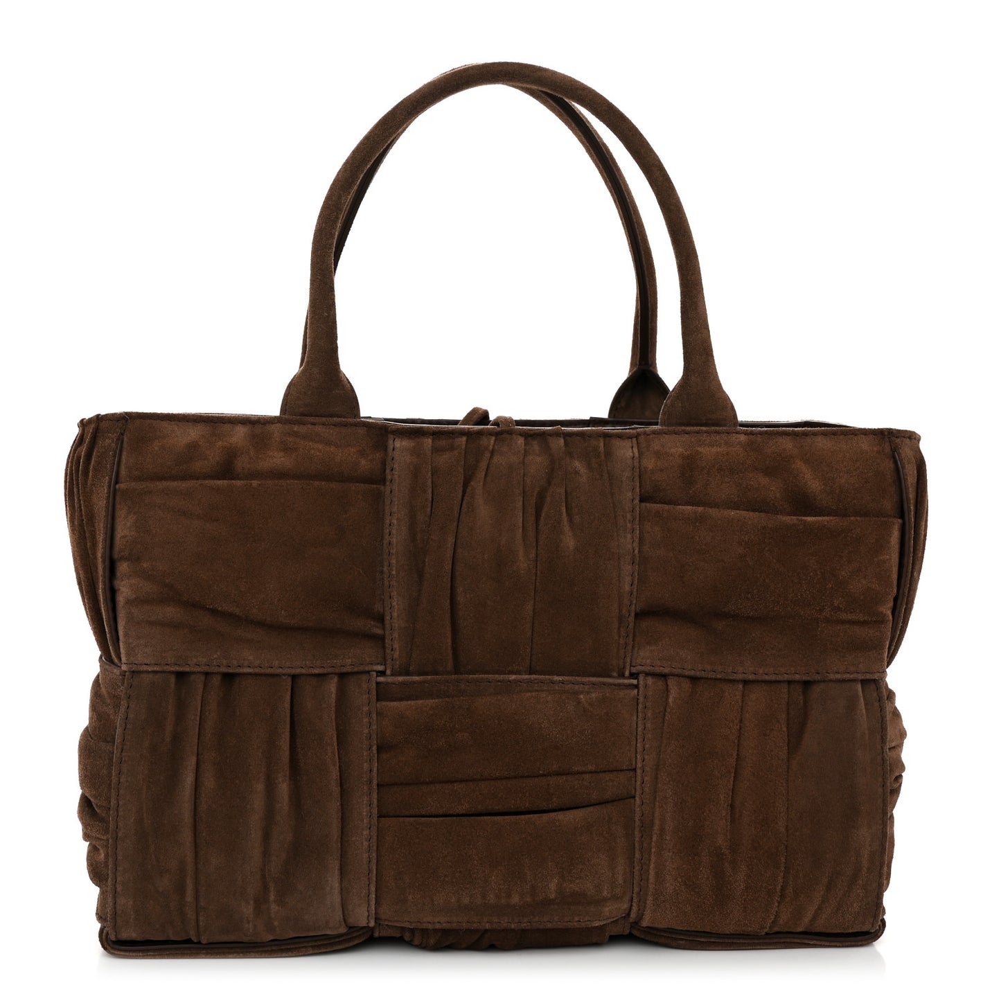 Suede Foulard Intrecciato Small Arco Tote Brownie