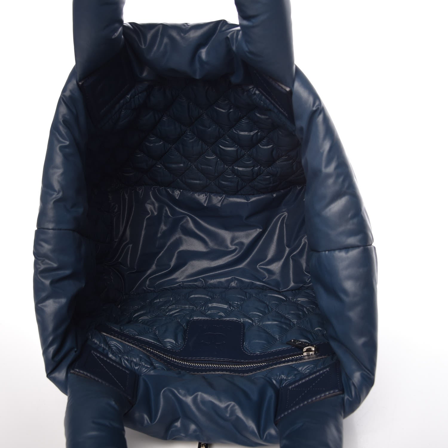 Chanel Nylon Quilted Small Coco Cocoon Reversible Tote Blue 11 of 13