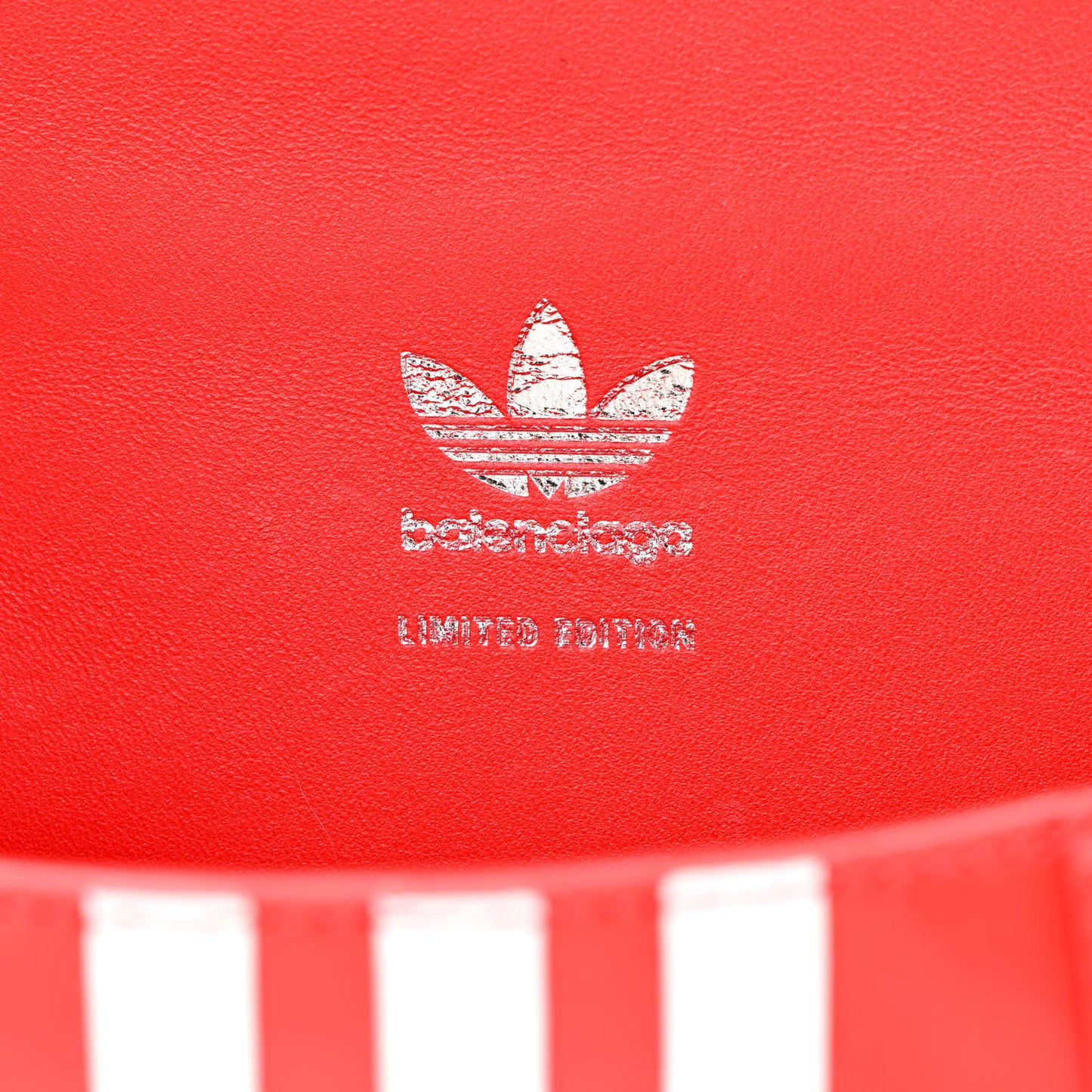 X ADIDAS Shiny Box Calfskin Hourglass Top Handle Bag XS Bright Red