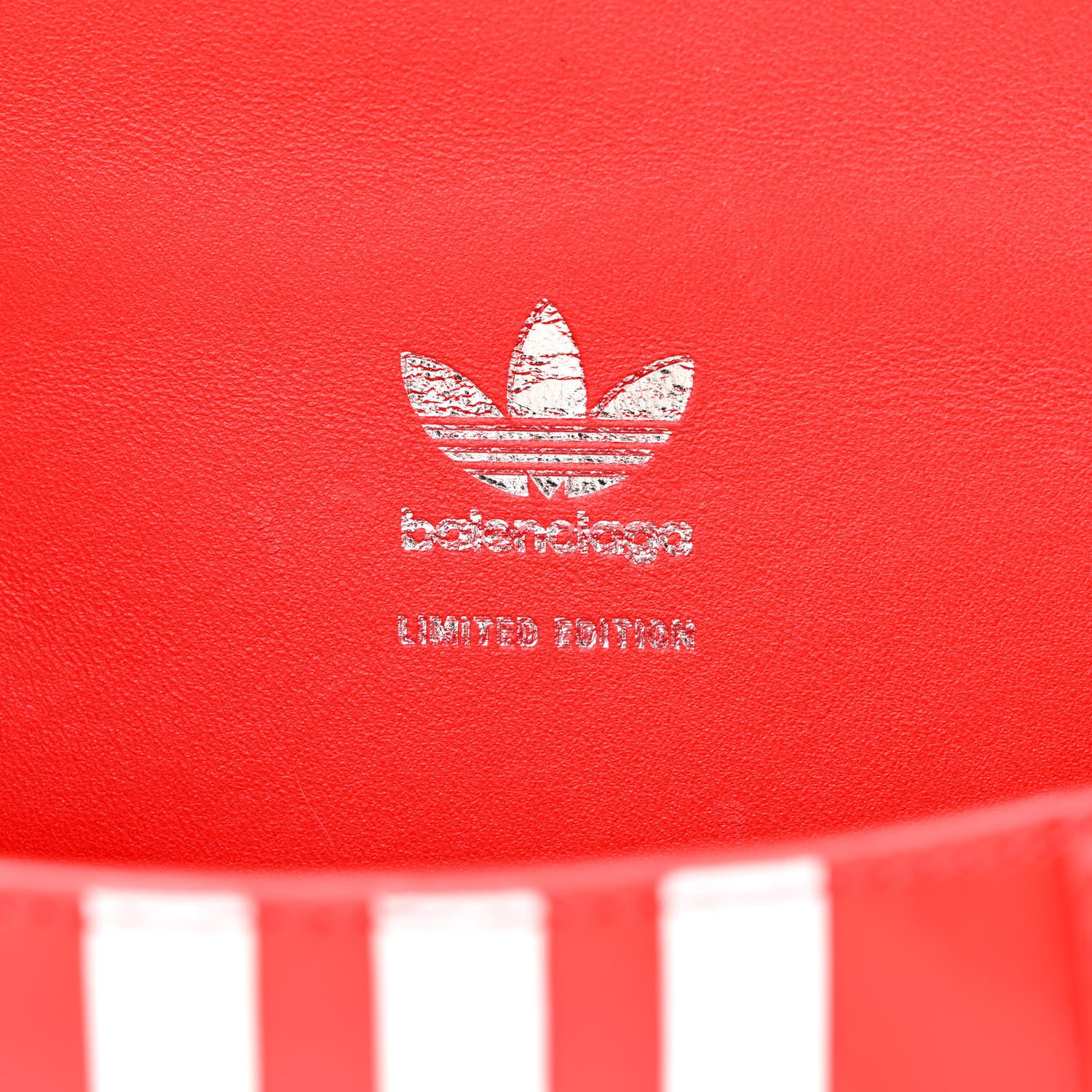 Balenciaga X ADIDAS Shiny Box Calfskin Hourglass Top Handle Bag XS Bright Red 6 of 10