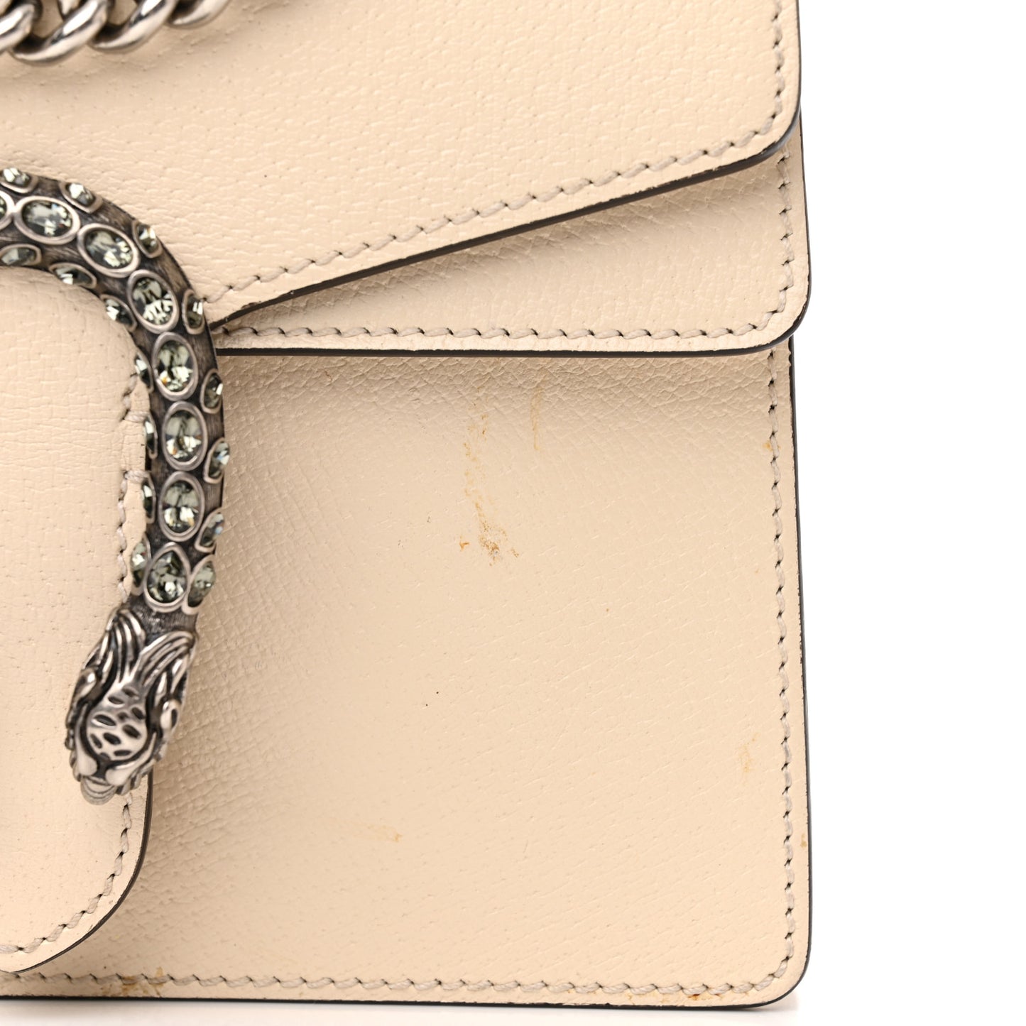 Dollar Calfskin Crystal Mini Dionysus Shoulder Bag Mystic White Black Diamond