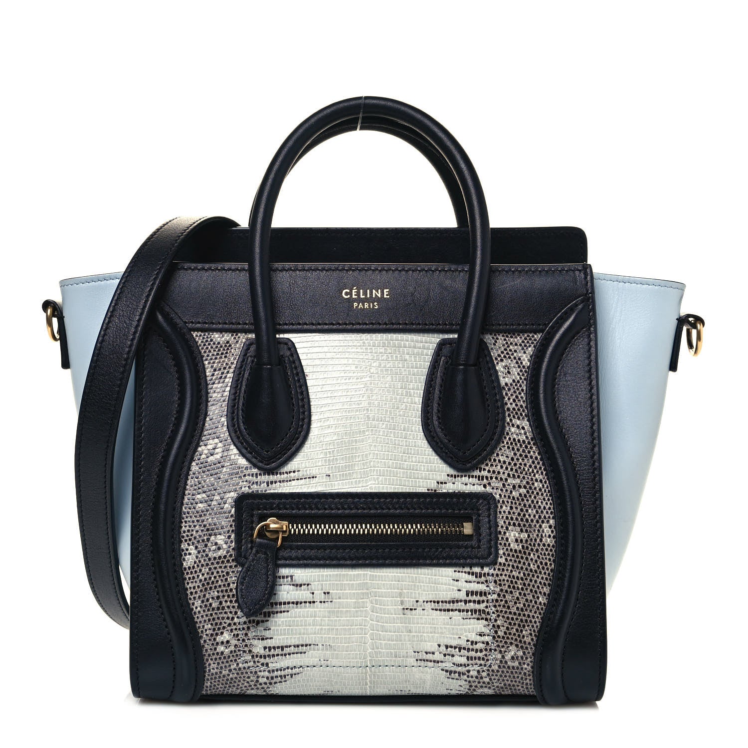 Celine Lizard Smooth Calfskin Nano Tri-Color Luggage Mineral 1 of 13