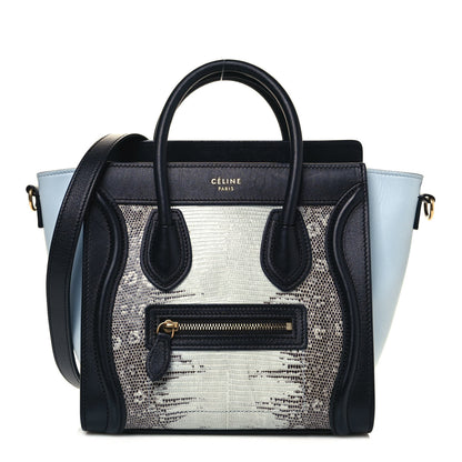 Celine Lizard Smooth Calfskin Nano Tri-Color Luggage Mineral 1 of 13