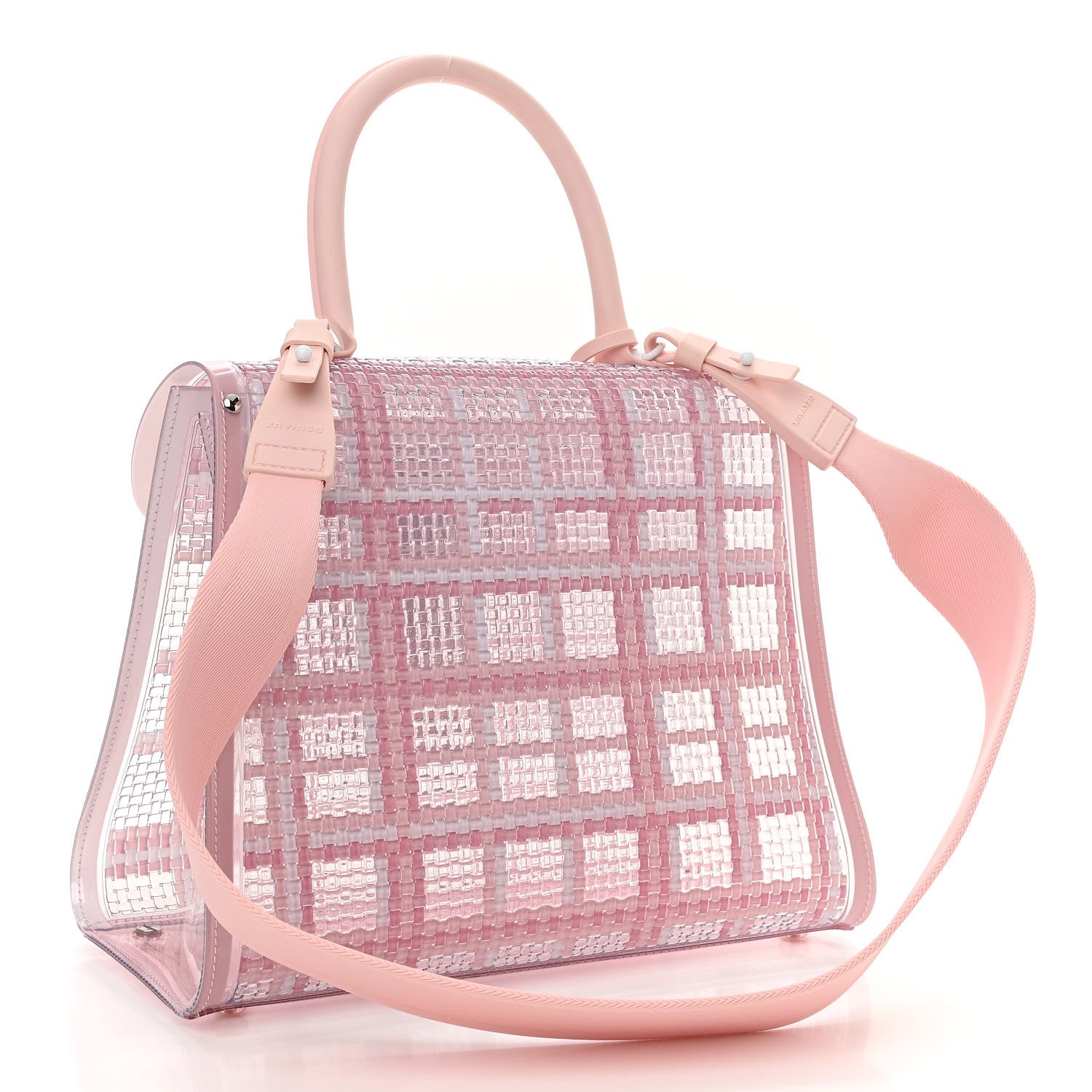 Delvaux Vinyl Gingham The Dreamer MM Brillant Satchel Pink 3 of 10