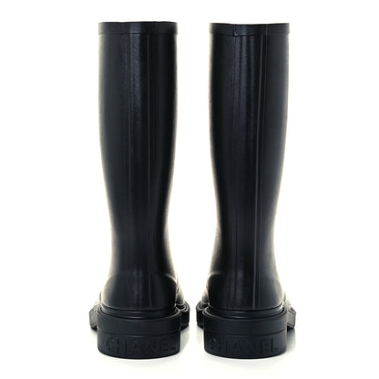 Chanel Caoutchouk CC High Boots 36 Black 6 of 11