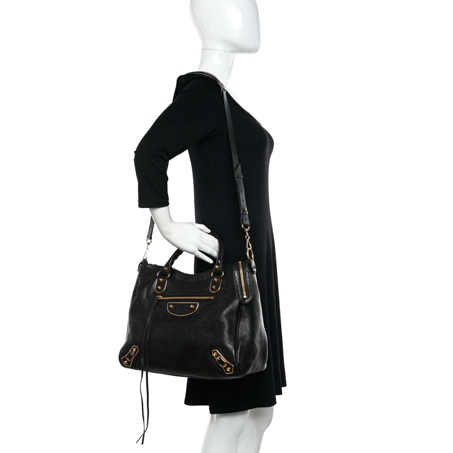 Chevre Gold Metallic Edge Hardware Velo Black