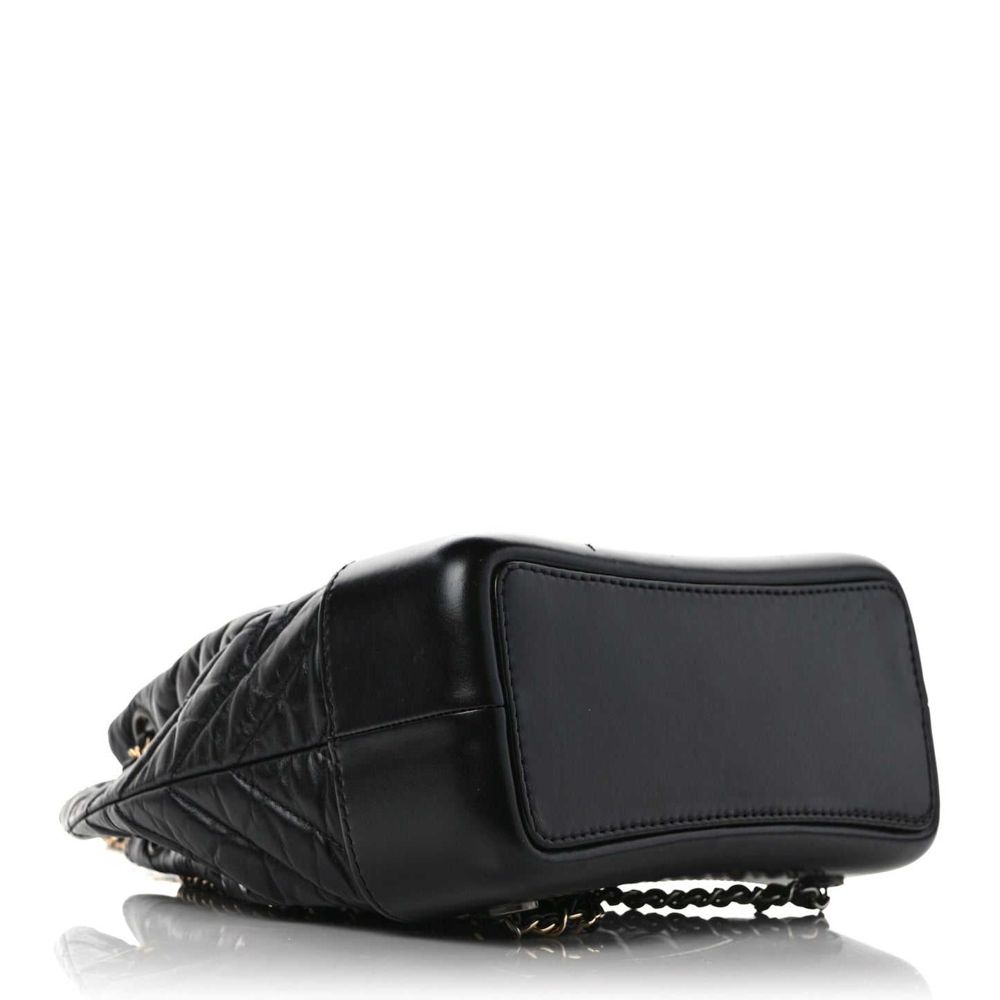 Aged Calfskin Chevron Quilted Small Gabrielle Backpack Black