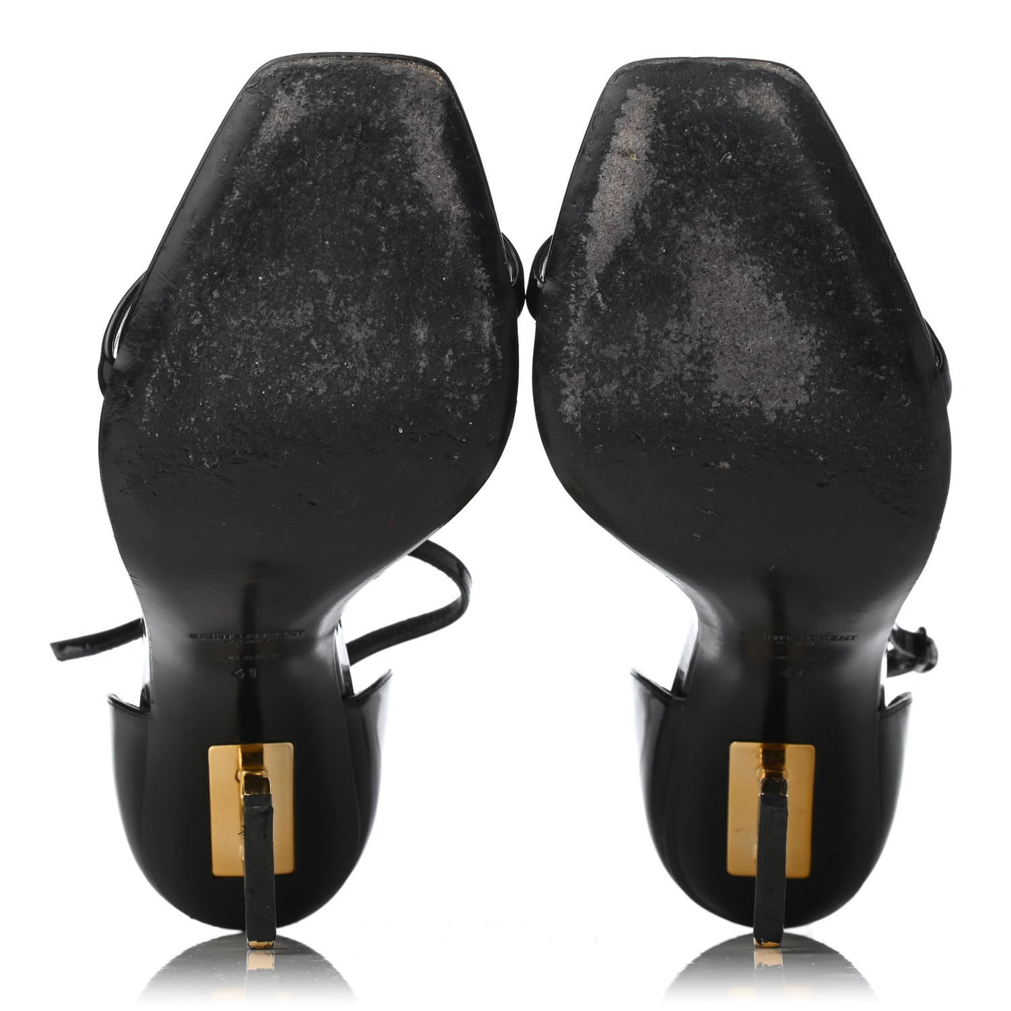 Patent Calfskin Opyum 110 Sandals 41 Black Gold