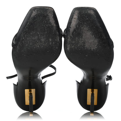 Saint Laurent Patent Calfskin Opyum 110 Sandals 41 Black Gold 5 of 7