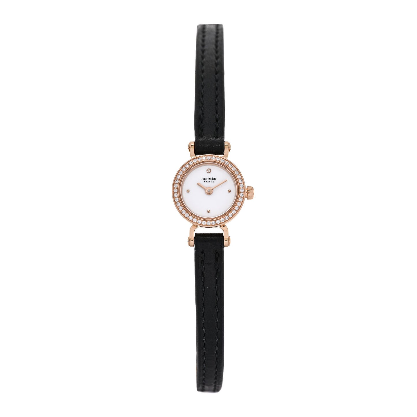 18K Yellow Gold Barenia Diamond 16mm Faubourg Quartz Watch Noir