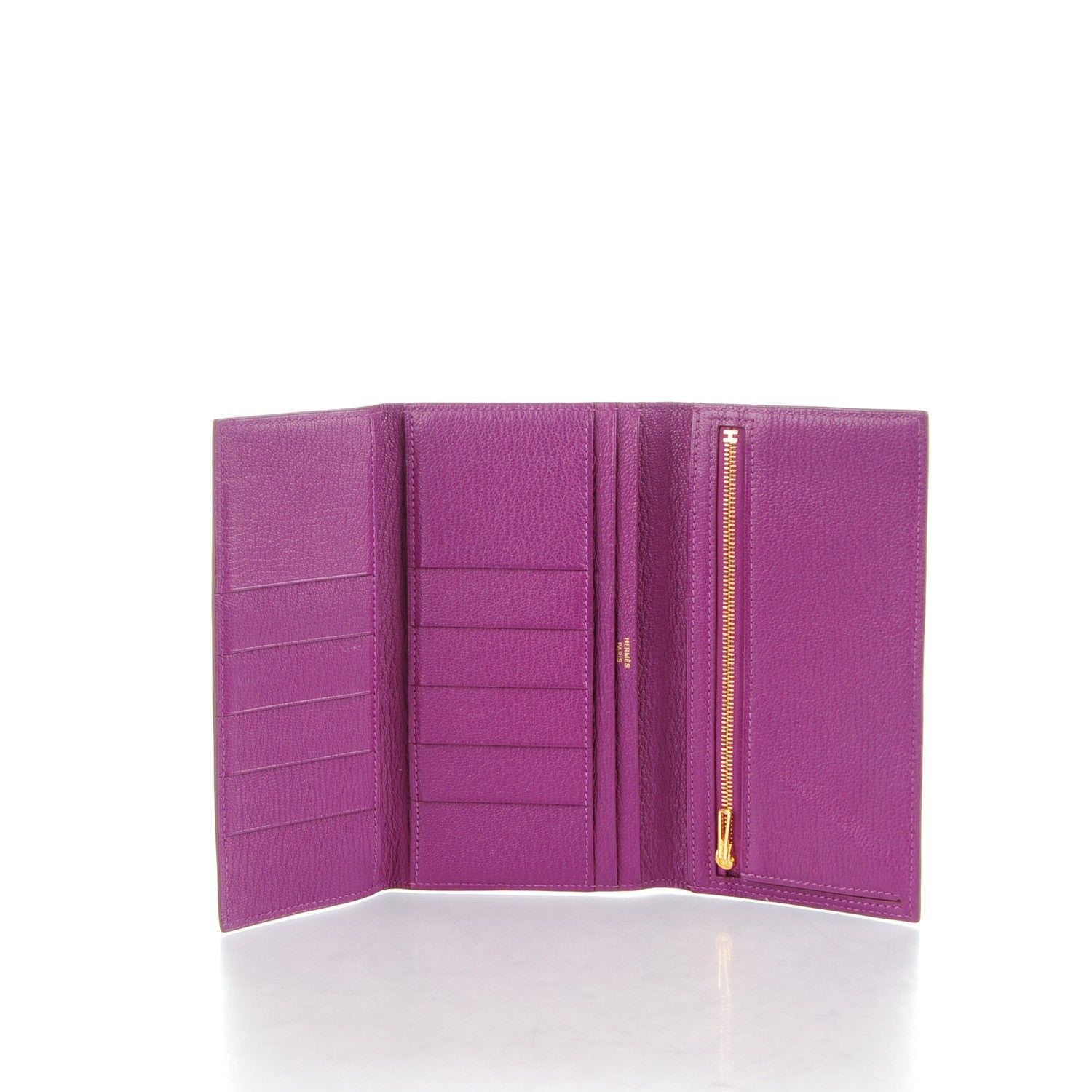 Hermes Chevre Mysore Bearn Tri-Fold Wallet Anemone 5 of 7