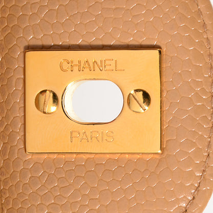 Chanel Caviar Quilted Medium Double Flap Beige 6 of 8