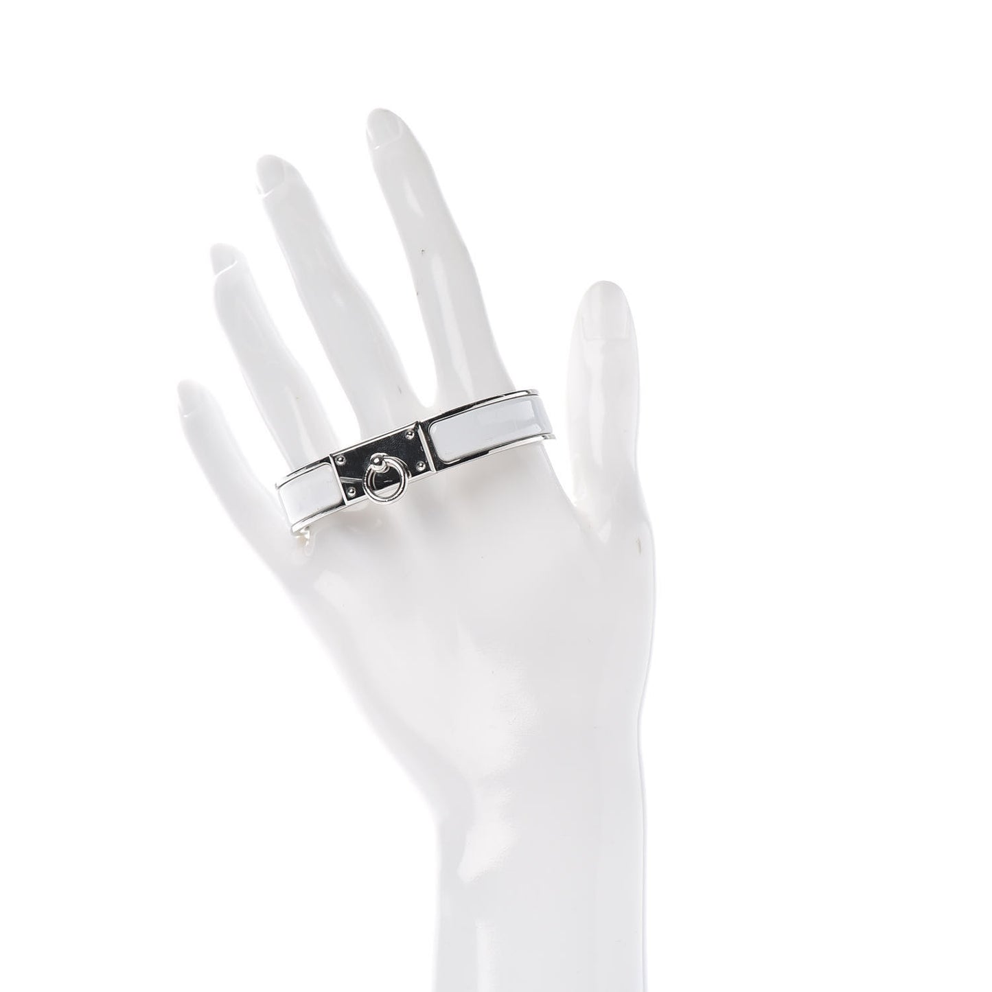 Enamel Clic Anneau Bracelet PM White