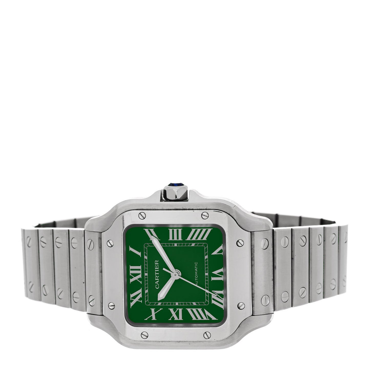 Stainless Steel 35mm Santos de Cartier Automatic Watch Green