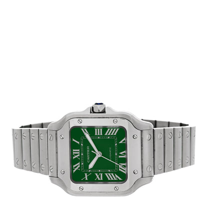 Cartier Stainless Steel 35mm Santos de Cartier Automatic Watch Green 2 of 5